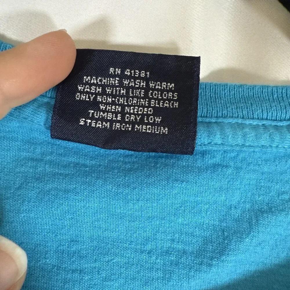 Polo Ralph Lauren Shirt Women's Large Blue Short Sleeve Crew Neck 100% Cotton - Picture 6 of 10